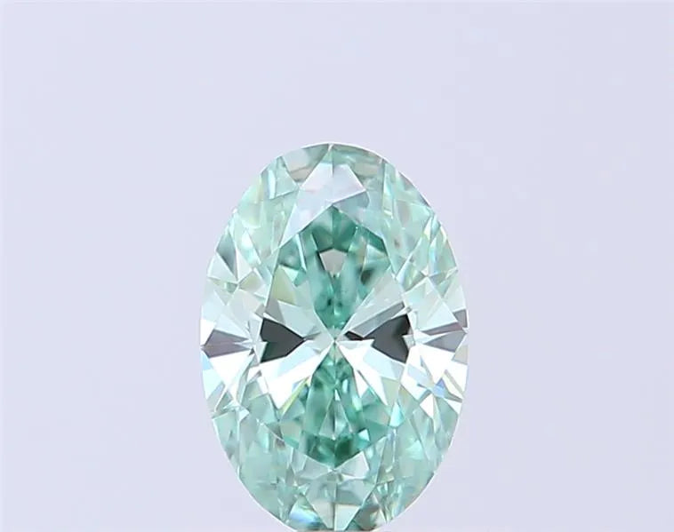 0.53ct Oval Lab Grown Diamond (Colour Fancy Vivid Green, Clarity VVS2, IGI Certified)