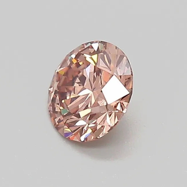 0.53ct Round Lab Grown Diamond (Colour Fancy Light Brown, Clarity VVS2, Cut EX, IGI Certified)