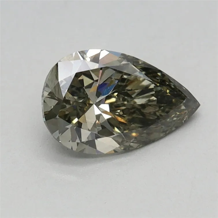0.56ct Pear Lab Grown Diamond (Colour Fancy Gray Green, Clarity VVS2, IGI Certified)