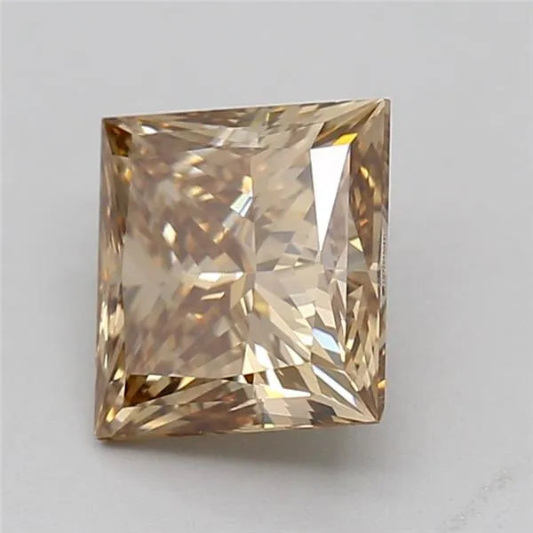 0.99ct Princess Lab Grown Diamond (Colour Fancy Light Yellowish Brown, Clarity VVS2, IGI Certified)