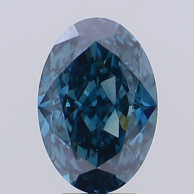 4.56ct Oval Lab Grown Diamond (Colour Fancy Vivid Blue, Clarity SI1, IGI Certified)