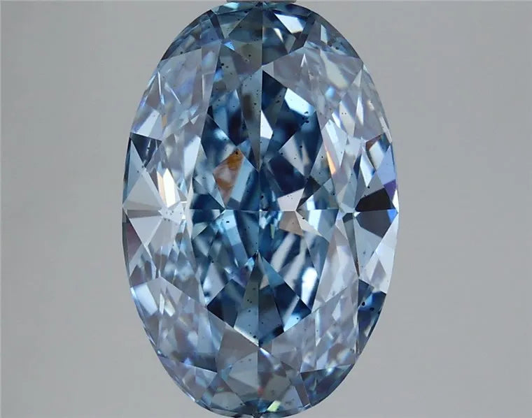 5.20ct Oval Lab Grown Diamond (Colour Fancy Vivid Blue, Clarity SI1, IGI Certified)