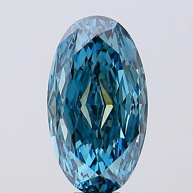 10.08ct Oval Lab Grown Diamond (Colour Fancy Vivid Blue, Clarity VS1, IGI Certified)