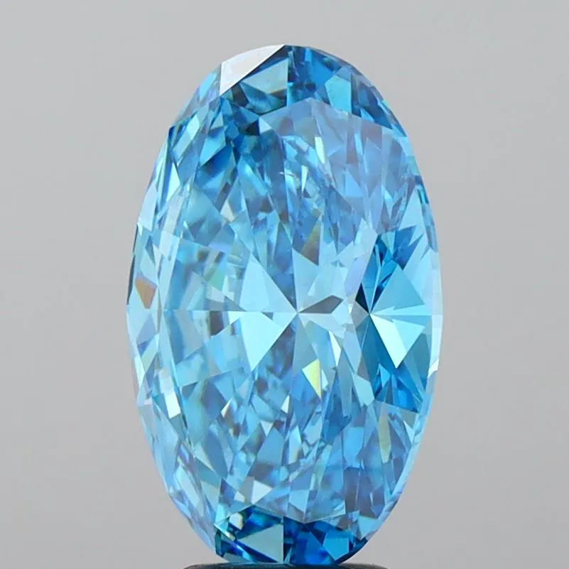 5.01ct Oval Lab Grown Diamond (Colour Fancy Vivid Blue, Clarity VS2, IGI Certified)