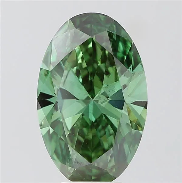 5.46ct Oval Lab Grown Diamond (Colour Fancy Vivid Green, Clarity VS2, IGI Certified)