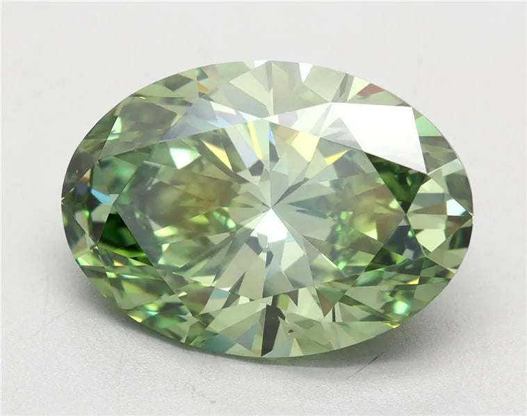 5.01ct Oval Lab Grown Diamond (Colour Fancy Vivid Green, Clarity VS2, IGI Certified)