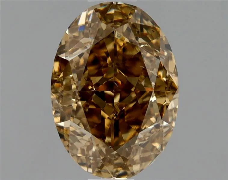 1.01ct Oval Natural Diamond (Colour Fancy Yellow Brown, Clarity SI1, Cut GD, GIA Certified)
