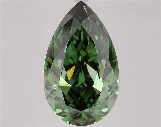 9.50ct Pear Lab Grown Diamond (Colour Fancy Vivid Green, Clarity VS1, IGI Certified)