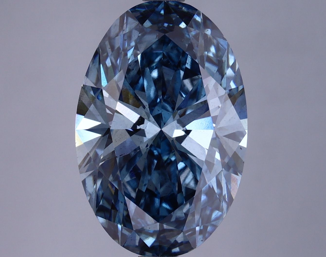 5.05ct Oval Lab Grown Diamond (Colour Fancy Intense Blue, Clarity VS2, Cut GD, IGI Certified)