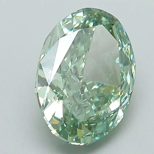 2.20ct Oval Lab Grown Diamond (Colour Fancy Vivid Green, Clarity VVS2, IGI Certified)