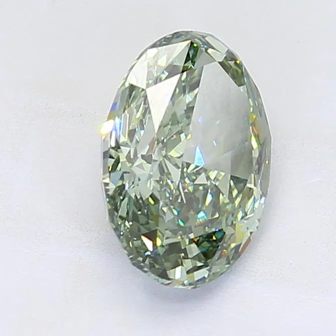 4.10ct Oval Lab Grown Diamond (Colour Fancy Vivid Green, Clarity VVS2, IGI Certified)