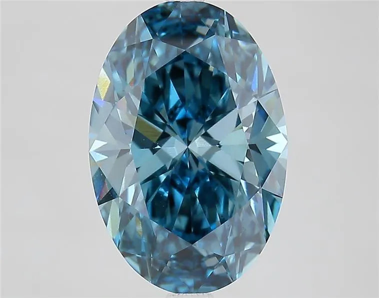 4.40ct Oval Lab Grown Diamond (Colour Fancy Vivid Blue, Clarity VS1, IGI Certified)