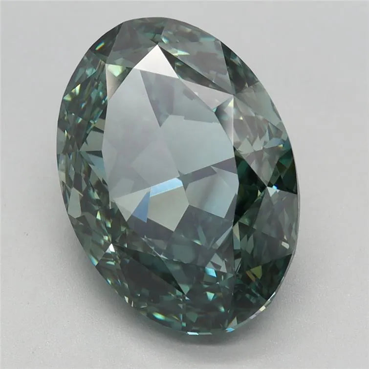 5.03ct Oval Lab Grown Diamond (Colour Fancy Vivid Green, Clarity VS1, IGI Certified)