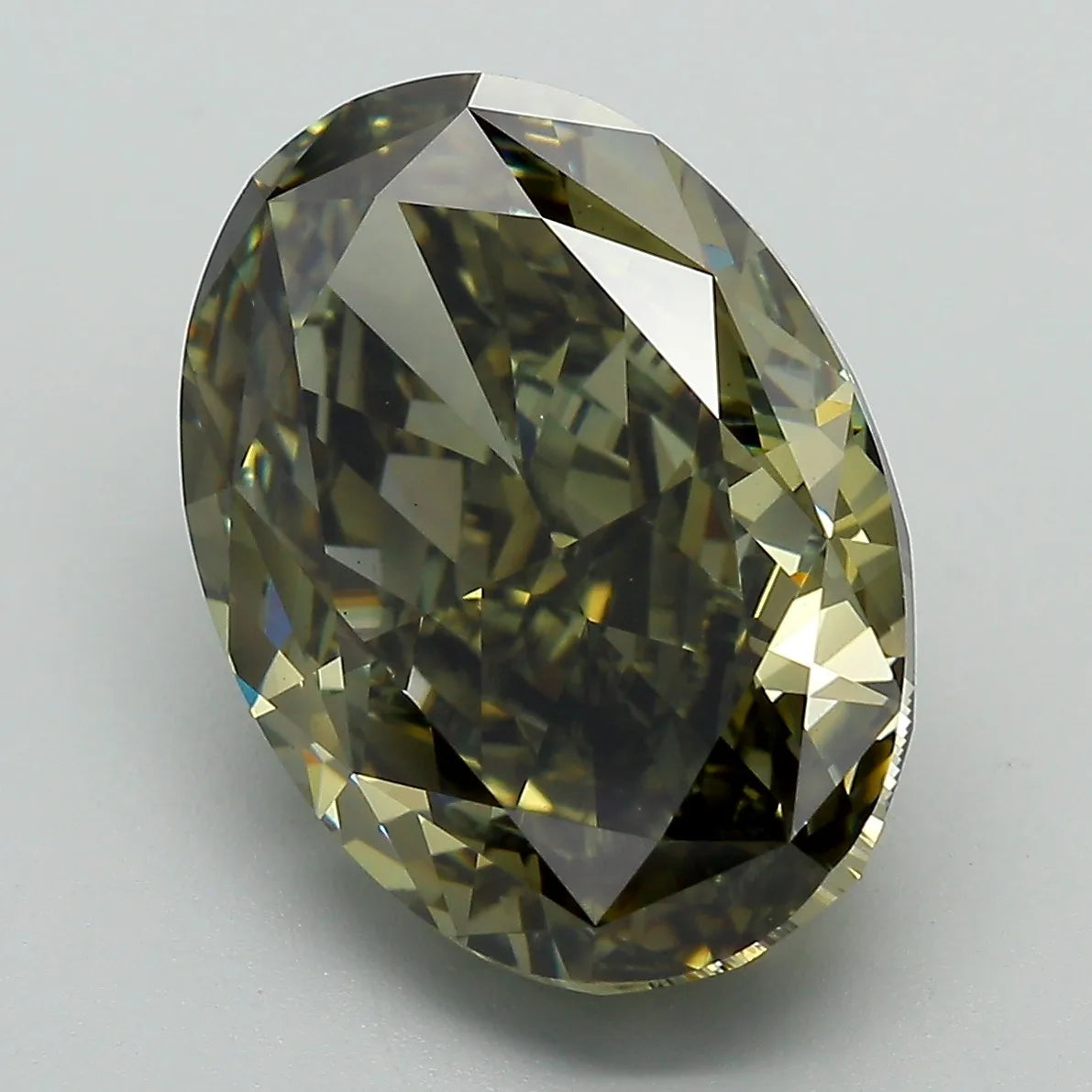 9.24ct Oval Lab Grown Diamond (Colour Fancy Deep Gray Green, Clarity VS1, IGI Certified)