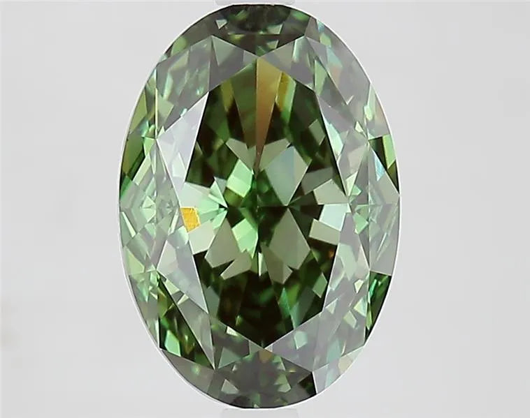 3.32ct Oval Lab Grown Diamond (Colour Fancy Vivid Green, Clarity VS1, IGI Certified)
