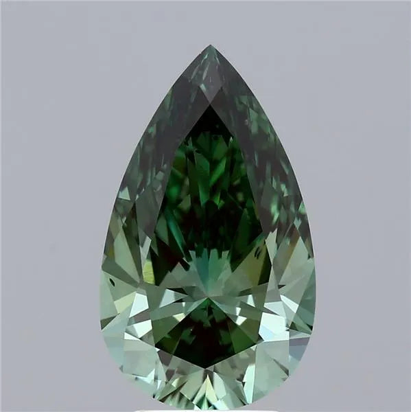 4.04ct Pear Lab Grown Diamond (Colour Fancy Vivid Green, Clarity VS2, IGI Certified)