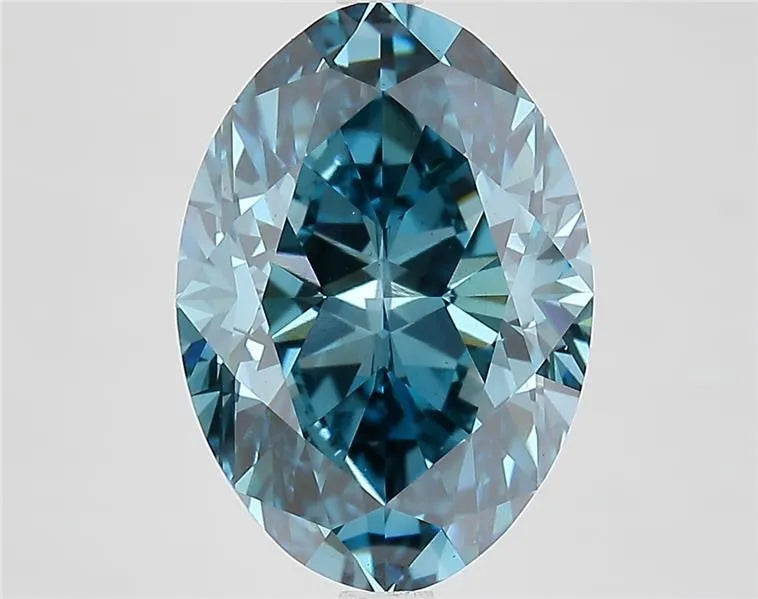 5.51ct Oval Lab Grown Diamond (Colour Fancy Vivid Blue, Clarity VS2, IGI Certified)