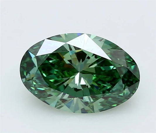 2.53ct Oval Lab Grown Diamond (Colour Fancy Vivid Green, Clarity VVS2, IGI Certified)