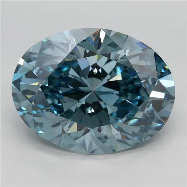 5.44ct Oval Lab Grown Diamond (Colour Fancy Vivid Blue, Clarity VS1, IGI Certified)