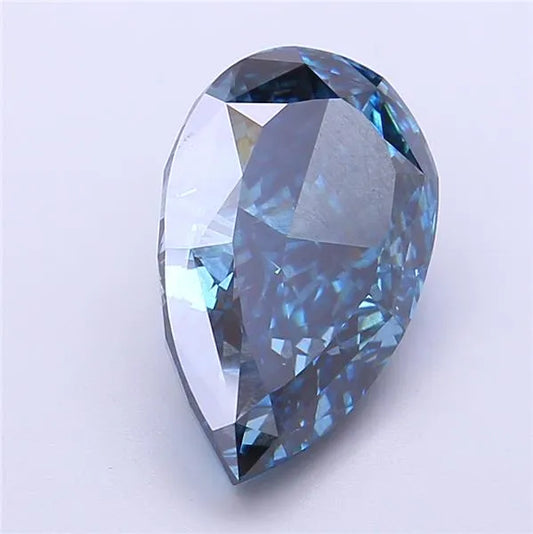 10.09ct Pear Lab Grown Diamond (Colour Fancy Vivid Blue, Clarity VVS2, IGI Certified)