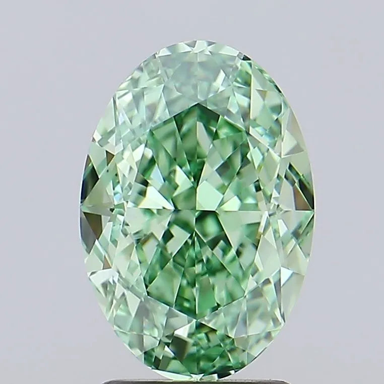 3.01ct Oval Lab Grown Diamond (Colour Fancy Vivid Green, Clarity IF, IGI Certified)