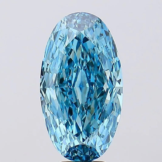 8.19ct Oval Lab Grown Diamond (Colour Fancy Vivid Blue, Clarity VS1, IGI Certified)