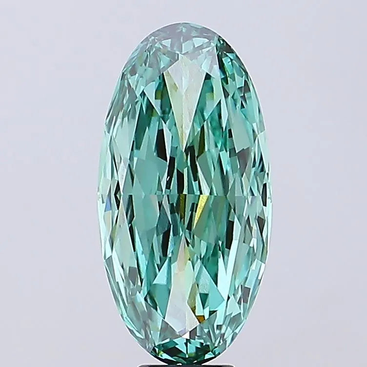 9.02ct Oval Lab Grown Diamond (Colour Fancy Vivid Green, Clarity VS1, IGI Certified)