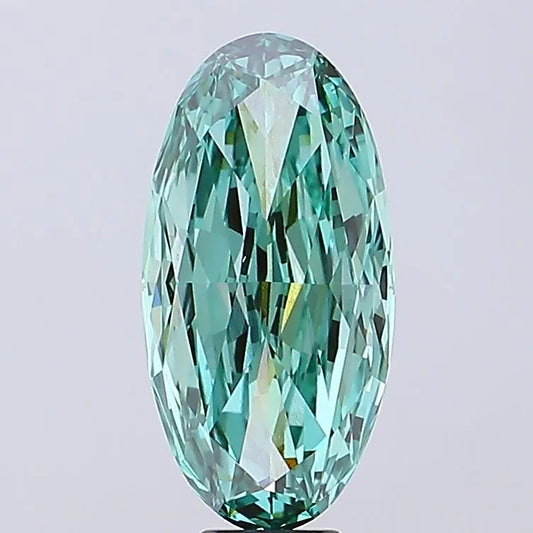 9.02ct Oval Lab Grown Diamond (Colour Fancy Vivid Green, Clarity VS1, IGI Certified)