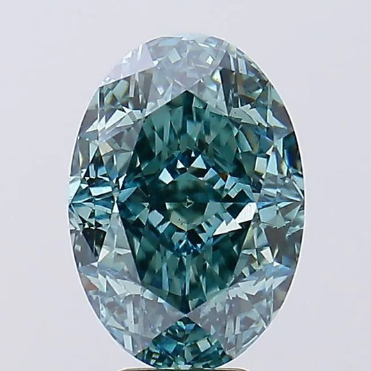 8.07ct Oval Lab Grown Diamond (Colour Fancy Vivid Green, Clarity VS2, IGI Certified)