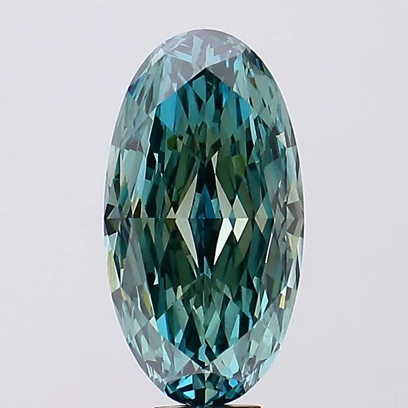 11.54ct Oval Lab Grown Diamond (Colour Fancy Vivid Green, Clarity VS1, IGI Certified)