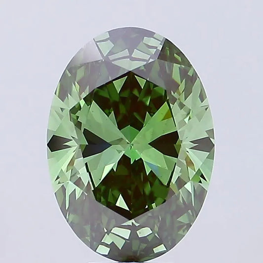 7.12ct Oval Lab Grown Diamond (Colour Fancy Vivid Green, Clarity VS1, IGI Certified)
