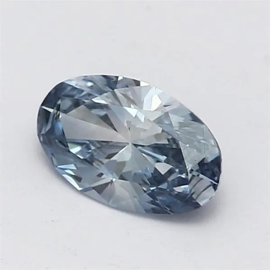 0.35ct Oval Lab Grown Diamond (Colour Fancy Blue, Clarity VS1, Cut GD, IGI Certified)