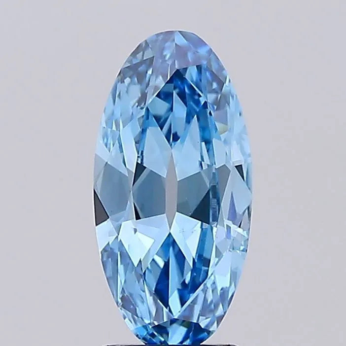 2.02ct Oval Lab Grown Diamond (Colour Fancy Vivid Blue, Clarity VS1, IGI Certified)