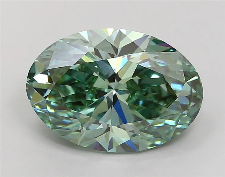 5.02ct Oval Lab Grown Diamond (Colour Fancy Vivid Green, Clarity VS1, IGI Certified)