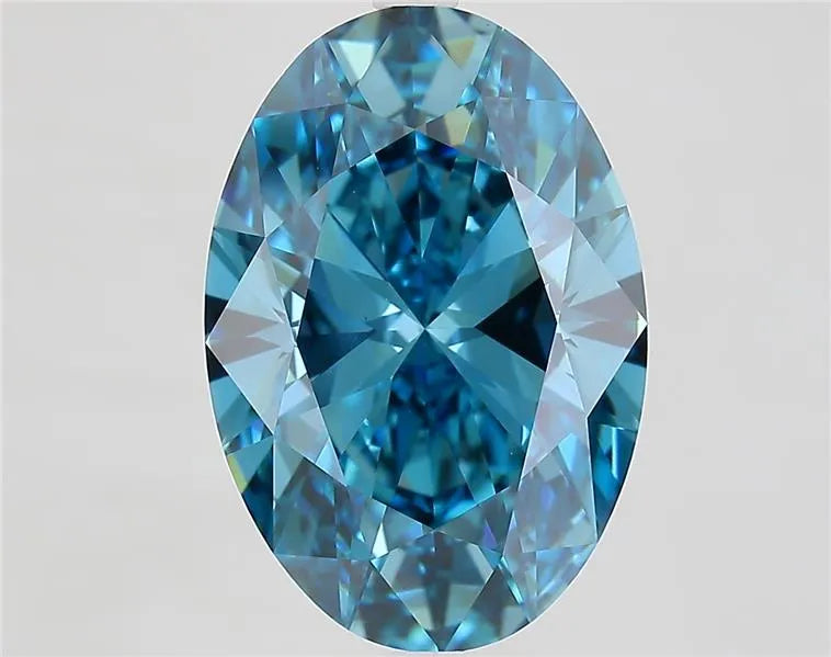 6.95ct Oval Lab Grown Diamond (Colour Fancy Vivid Blue, Clarity VS1, IGI Certified)