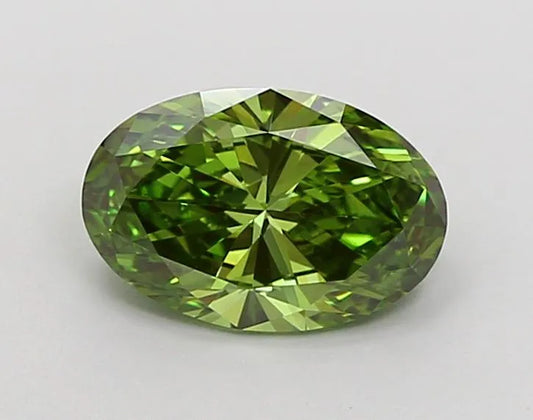 1.28ct Oval Lab Grown Diamond (Colour Fancy Vivid Green, Clarity VS1, IGI Certified)