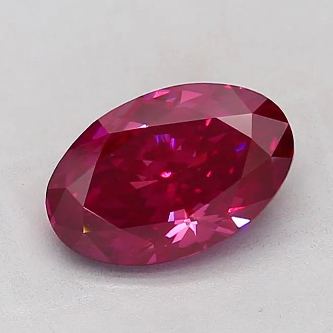 3.10ct Oval Lab Grown Diamond (Colour Fancy Vivid Pink, Clarity VVS2, IGI Certified)