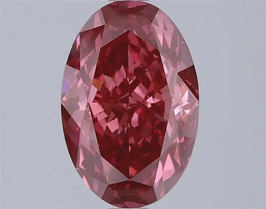 2.57ct Oval Lab Grown Diamond (Colour Fancy Vivid Pink, Clarity VS1, IGI Certified)