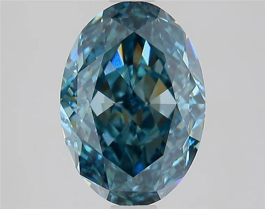 2.23ct Oval Lab Grown Diamond (Colour Fancy Vivid Blue, Clarity VVS2, IGI Certified)