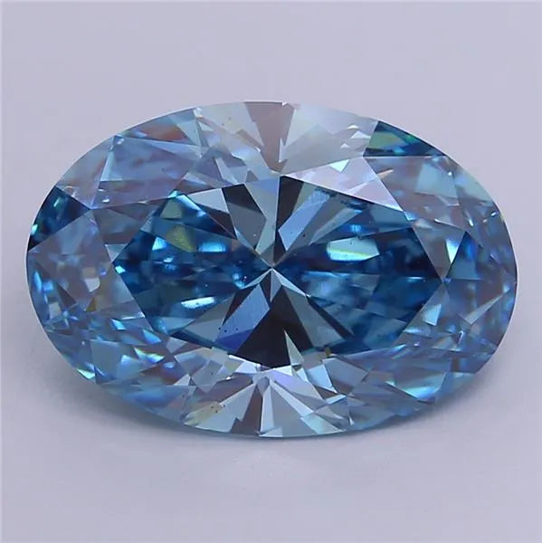 5.03ct Oval Lab Grown Diamond (Colour Fancy Vivid Blue, Clarity VS2, IGI Certified)