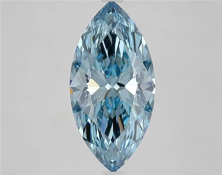 3.57ct Marquise Lab Grown Diamond (Colour Fancy Vivid Blue, Clarity VVS2, IGI Certified)