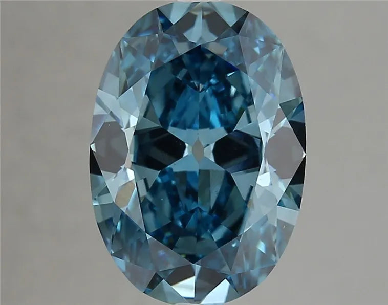 4.45ct Oval Lab Grown Diamond (Colour Fancy Vivid Blue, Clarity VS1, IGI Certified)