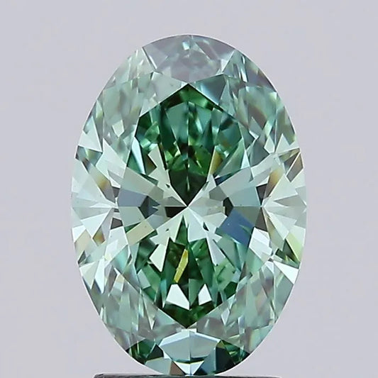 2.56ct Oval Lab Grown Diamond (Colour Fancy Vivid Green, Clarity VS1, IGI Certified)