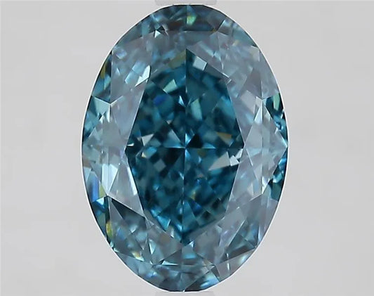 2.44ct Oval Lab Grown Diamond (Colour Fancy Vivid Blue, Clarity VVS2, IGI Certified)