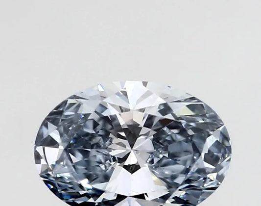 0.32ct Oval Lab Grown Diamond (Colour Fancy Blue, Clarity VVS2, IGI Certified)