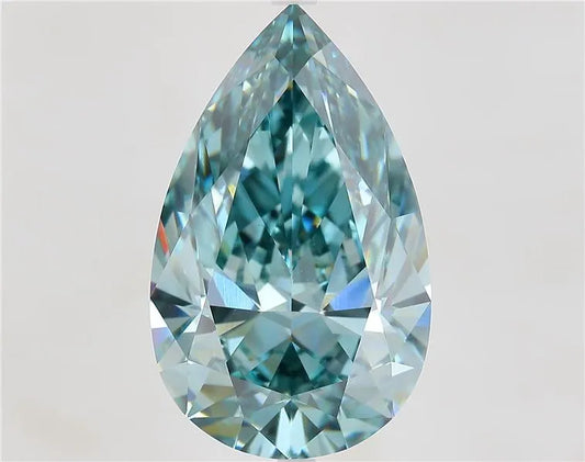 14.05ct Pear Lab Grown Diamond (Colour Fancy Vivid Blue, Clarity VS1, IGI Certified)