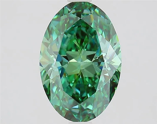 2.03ct Oval Lab Grown Diamond (Colour Fancy Vivid Green, Clarity VS1, IGI Certified)