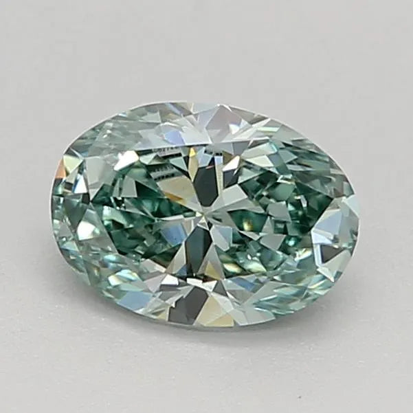 0.53ct Oval Lab Grown Diamond (Colour Fancy Vivid Green, Clarity VS1, IGI Certified)