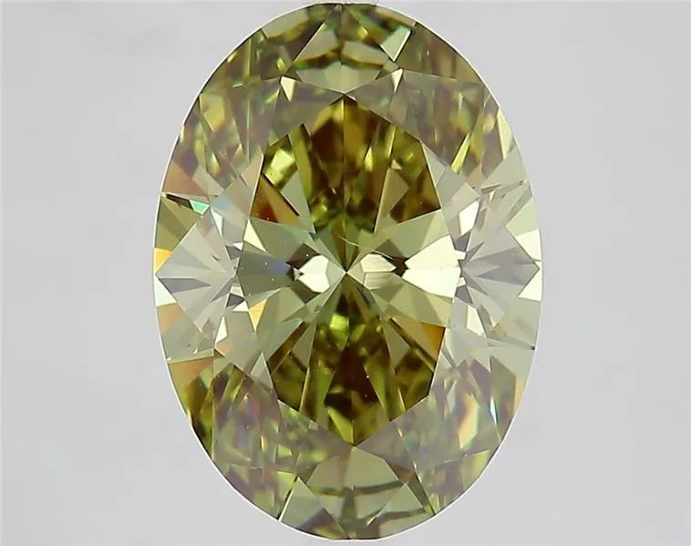 4.24ct Oval Lab Grown Diamond (Colour Fancy Vivid Green, Clarity VS2, IGI Certified)