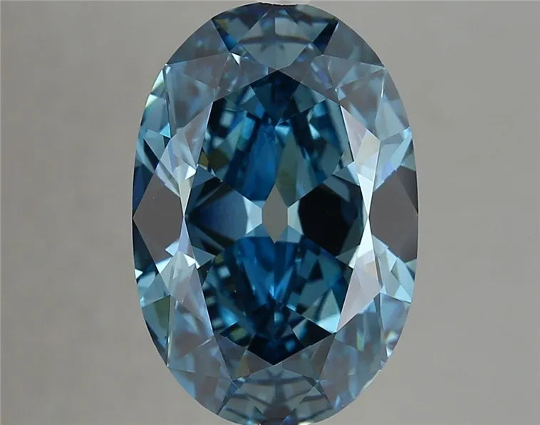 6.53ct Oval Lab Grown Diamond (Colour Fancy Vivid Blue, Clarity VS1, IGI Certified)